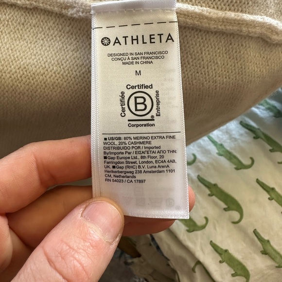 Athleta Alicia Keys Free To Roam Cream Turtleneck Sweater Oversize Cashmere M - Picture 13 of 14